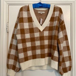 Loft brown and cream sweater